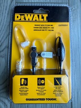 NEW-DEWALT DXFRSSV01 Covert Headset FRS Radio Accessory, 2.5mm Jack PTT and VOX